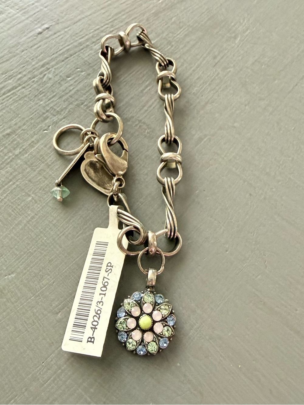 Mariana Guardian Angel Crystal Floral Charm Bracelet NEW